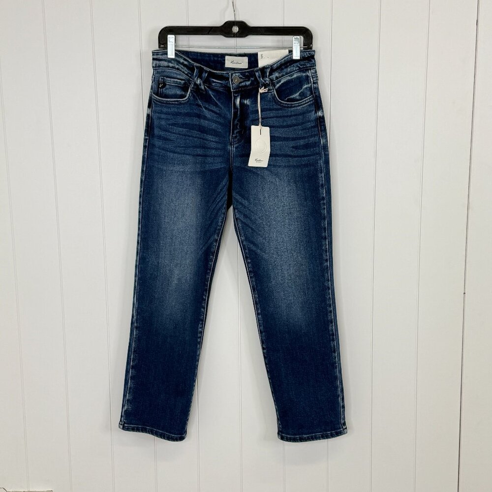 Kancan Dolores Slim Straight Jeans Size 7 (27) Relaxed Mid Rise Kan Can Stretch